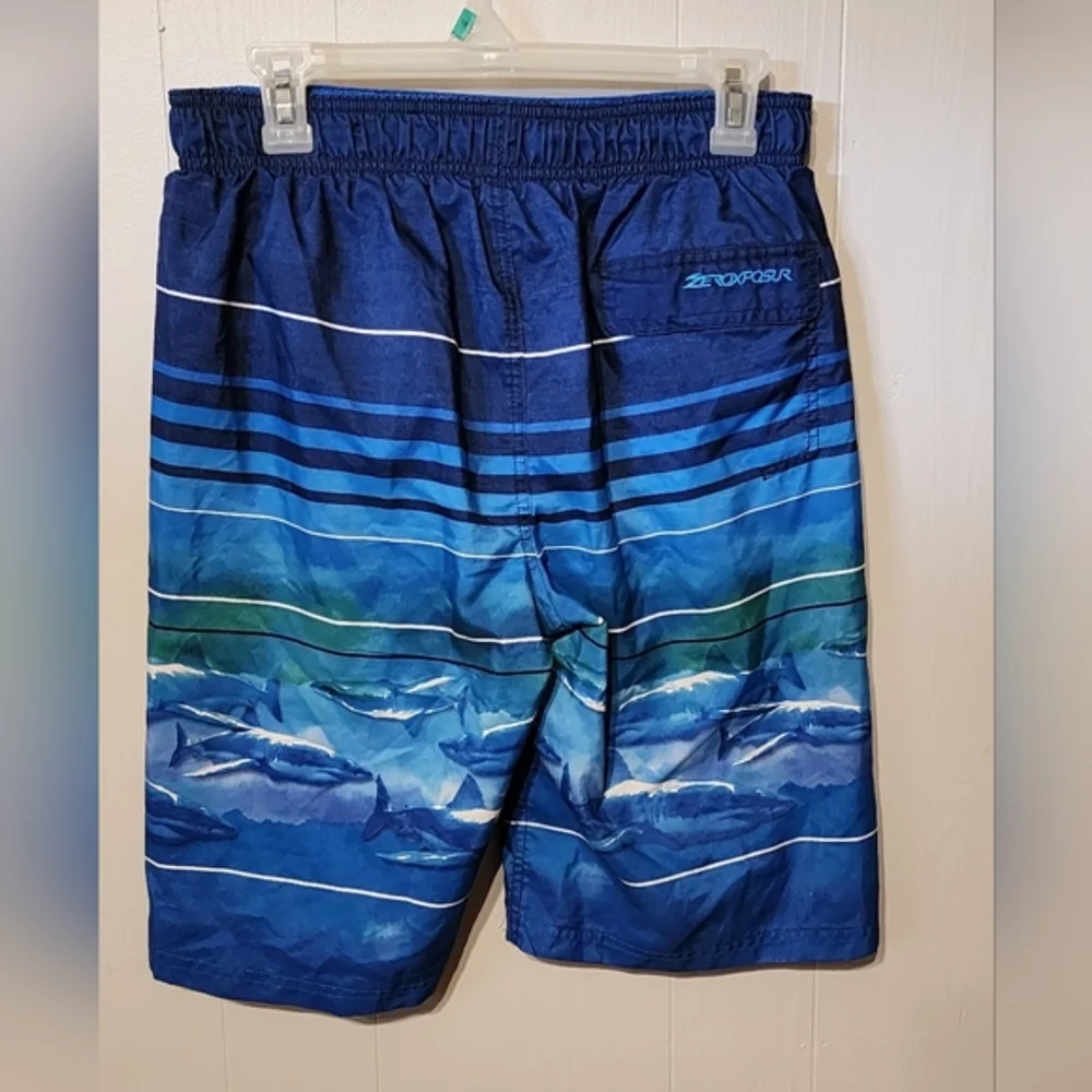 Blue Shark Swim Trunks XL‎ 18 - 20 ZeroXposure Beach Swim A119